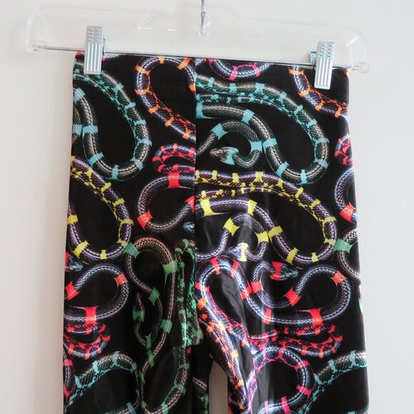 BLACKMILK Velour Velvet Neon Snakes Crop Capri Leggings Goth Punk - Size XS NWT - Picture 10 of 14